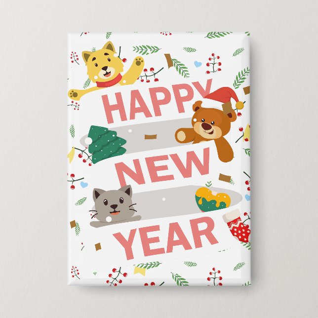 Happy new year button (Front)