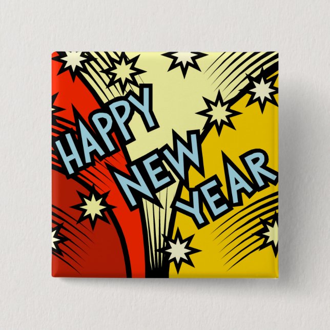 Happy New Year Button (Front)