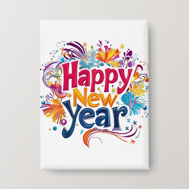 Happy New Year Button (Front)