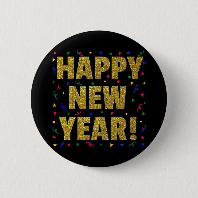 Happy New Year Button (Front)