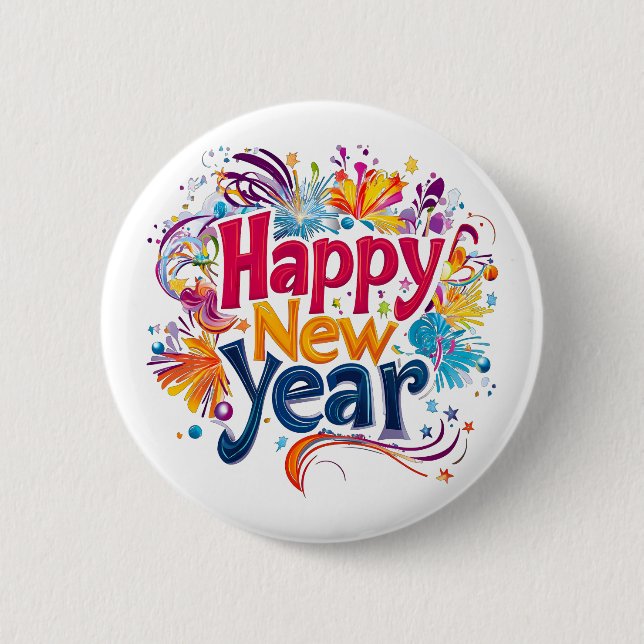 Happy New Year Button (Front)