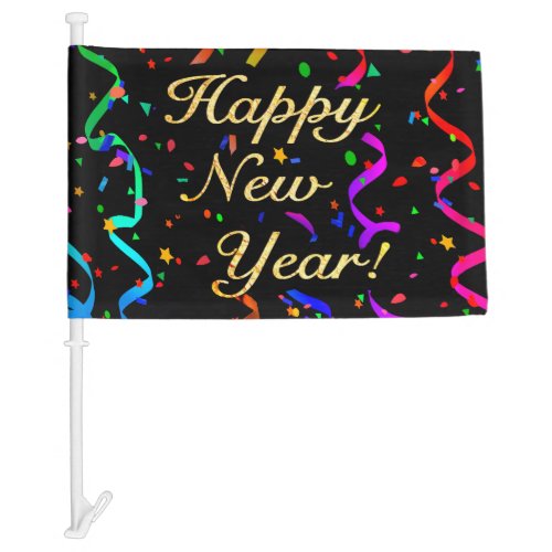 Happy New Year Car Flag