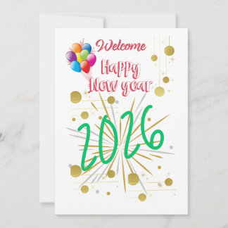 Happy New year Card 2026 Simple and Beautiful