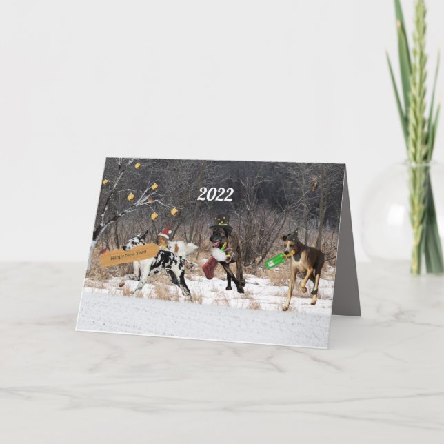 Happy New Year Card Dogs (Front)