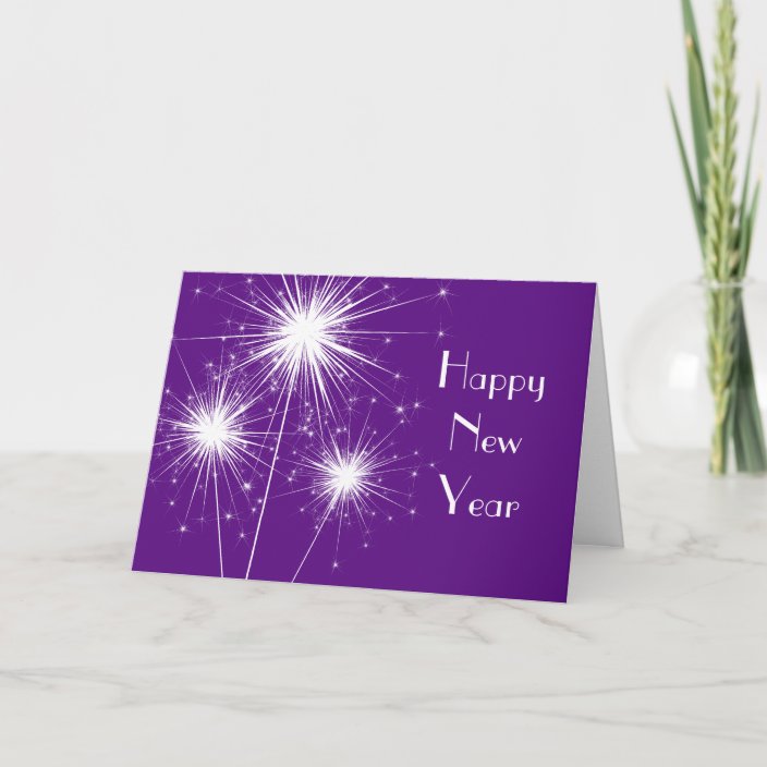Happy New Year Card (purple) | Zazzle.com