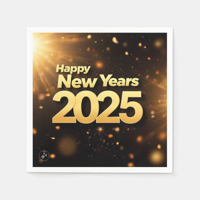 happy new year cards 2025 napkins (Front)