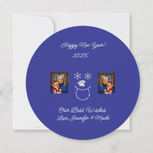 Happy New Year, Cat And Owner Photo Card