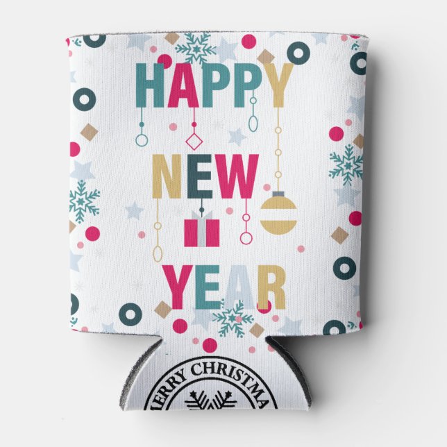 Happy New Year celebration Can Cooler (Front)