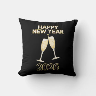 Happy New Year Celebration Design – Festive Party Throw Pillow