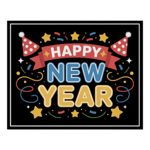 Happy New Year Celebration Design Poster