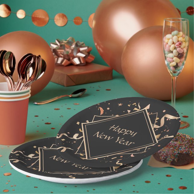 Happy New Year celebration Paper Plates (Multi)