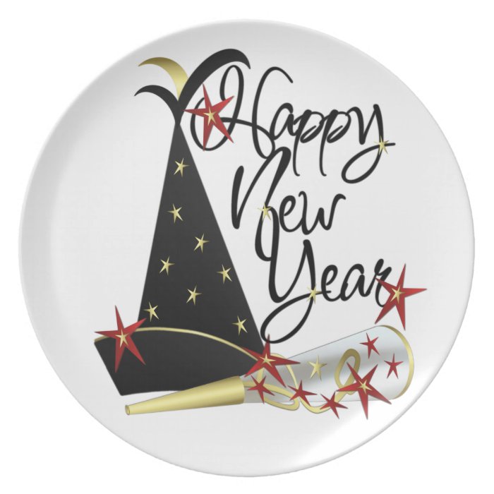 Happy New Year Celebration Pate Dinner Plate