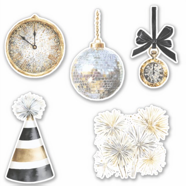 Happy New Year Celebration Sticker (Front)