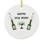 Happy New Year Ceramic Ornament
