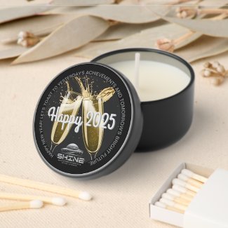 Happy New Year Champagne Flutes Sophisticated Soy Mini Candle Favors