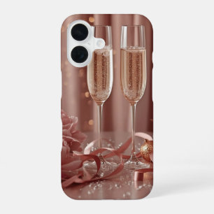 happy new year champagne glow iPhone 16 case
