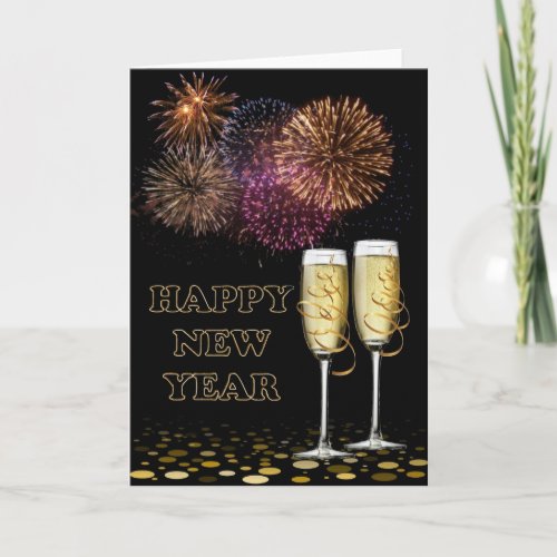 Happy New Year _ Champagne Holiday Card