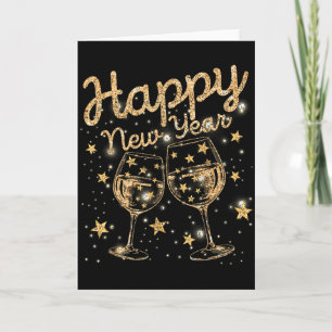 Happy New Year Champagne New Years Men Women Card