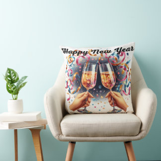 Happy New Year, champagne wishes Throw Pillow