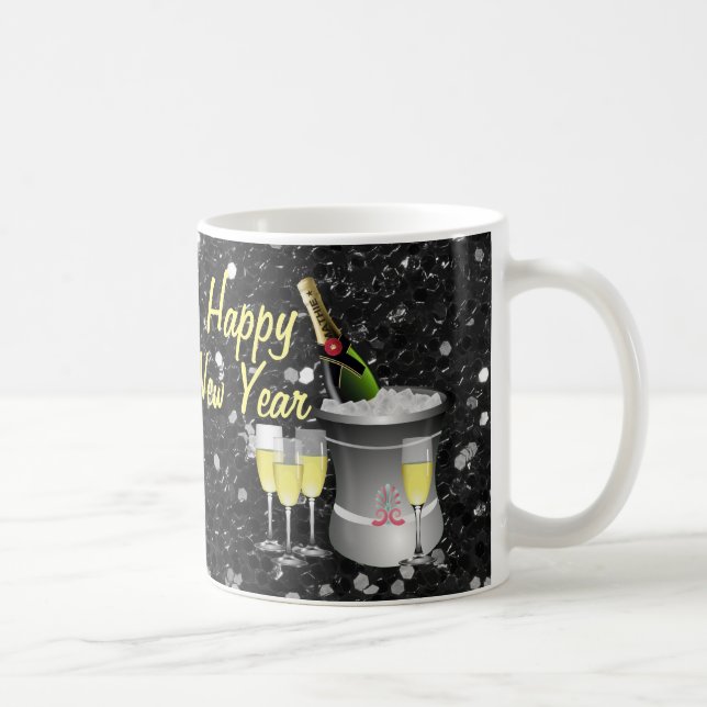 Happy New Year Chilled Champagne Coffee Mug (Right)
