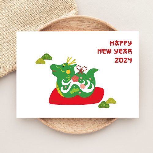 Happy New Year Chinese New Year Japanese Style Holiday Card