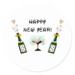 Happy New Year Classic Round Sticker