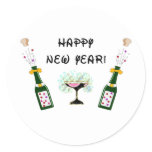 Happy New Year Classic Round Sticker