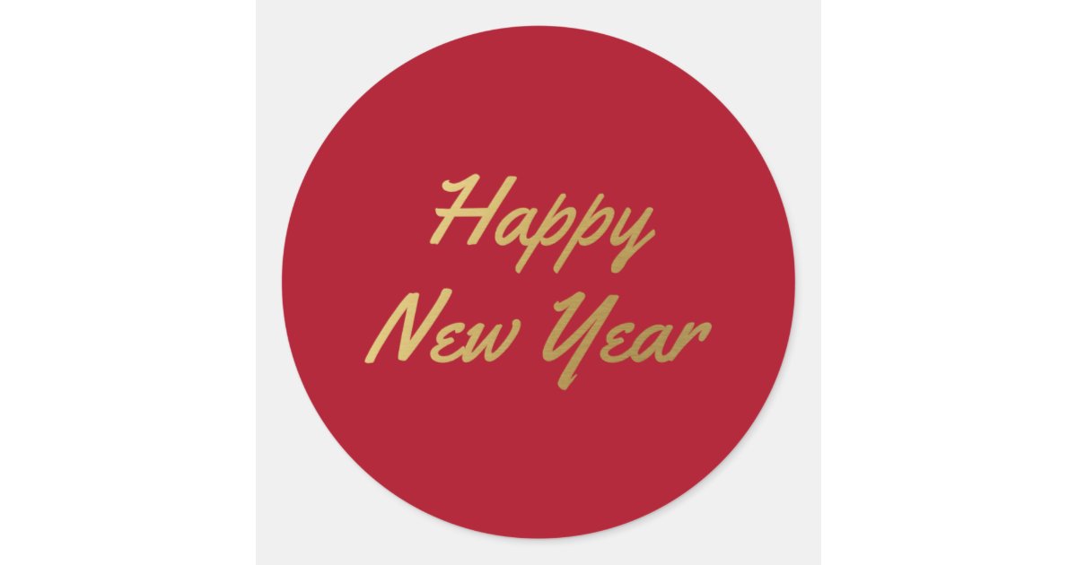 Happy new year - classic round sticker | Zazzle