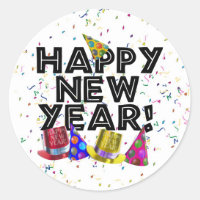 HAPPY NEW YEAR! CLASSIC ROUND STICKER