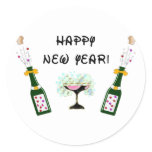 Happy New Year Classic Round Sticker