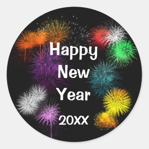 Happy New Year Classic Round Sticker