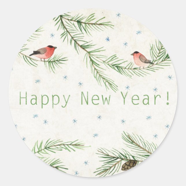 Happy New Year! Classic Round Sticker (Front)