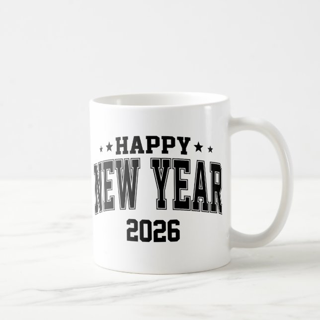 Happy New Year College Letter Style Coffee Mug (Right)
