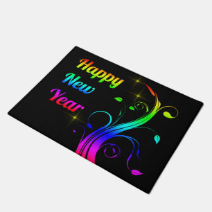 Happy New Year colorful Doormat