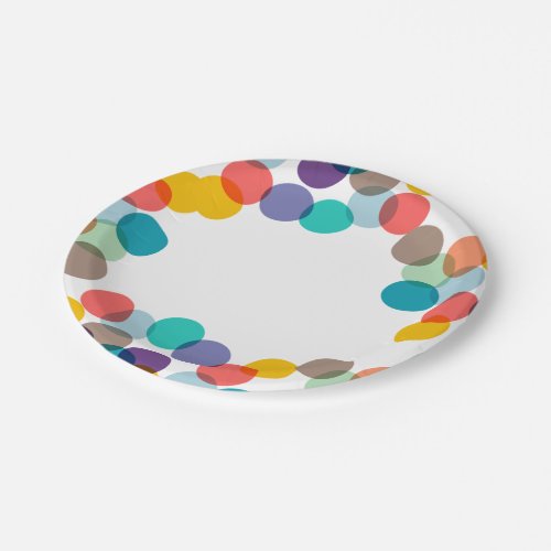 Happy New Year Colorful  Fun Confetti Dots Modern Paper Plates