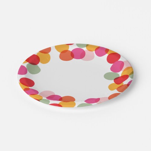 Happy New Year Colorful  Fun Confetti Dots Modern Paper Plates