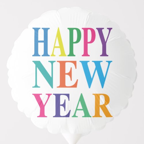 Happy New Year Colorful Text Balloon