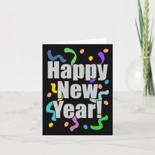 Happy New Year Confetti Design Holiday Card