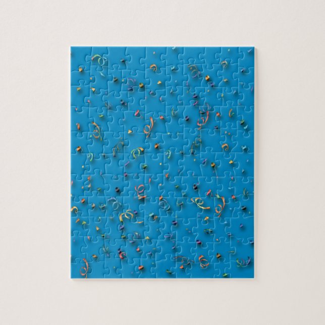 Happy New Year Confetti on Blue Jigsaw Puzzle (Vertical)
