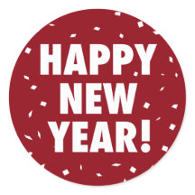 Happy New Year Confetti Sticker