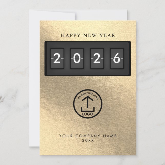 Happy New Year Corporate Business Logo Gold (Front)