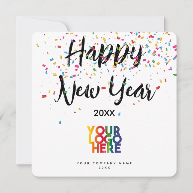 Happy New Year Corporate Business Logo Holiday (Front)