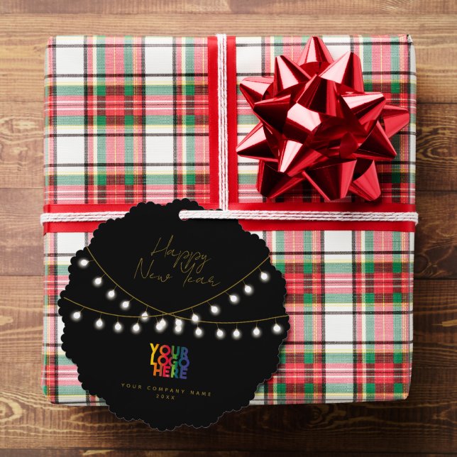 Happy New Year Corporate Business Logo Holiday Ornament Card (Insitu (Gift))