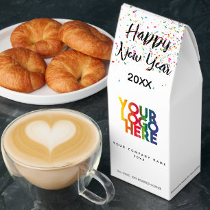 Happy New Year Corporate Business Logo Holiday Roasted Coffee