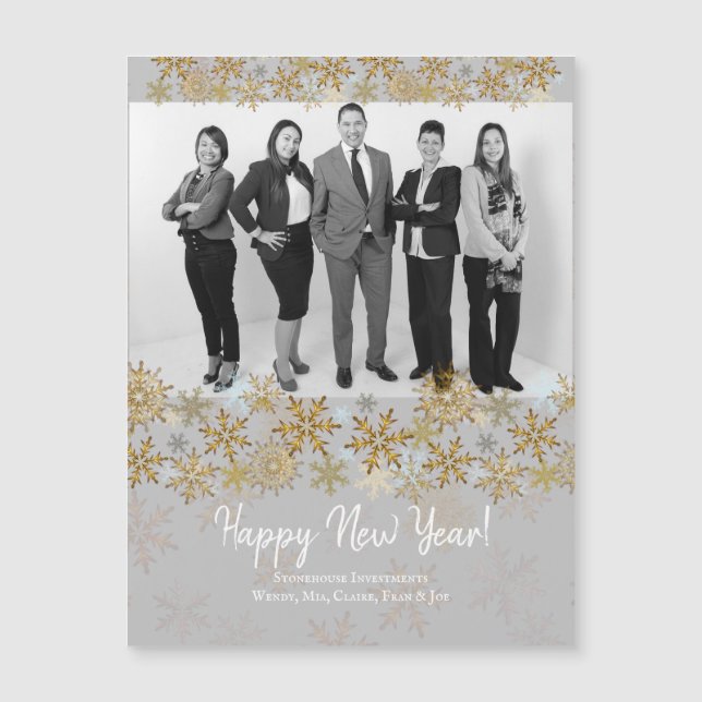 Happy New Year Corporate Business Magnetic Cards (Front)