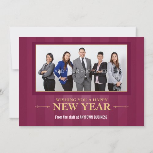 Happy New Year Corporate Photo Greeting Holiday Card