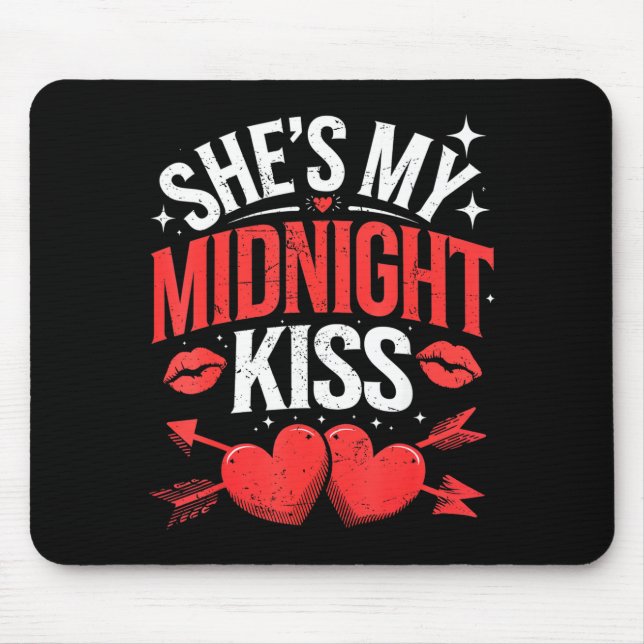 Happy New Year Couples She's My Midnight Kiss Vale Mouse Pad (Front)