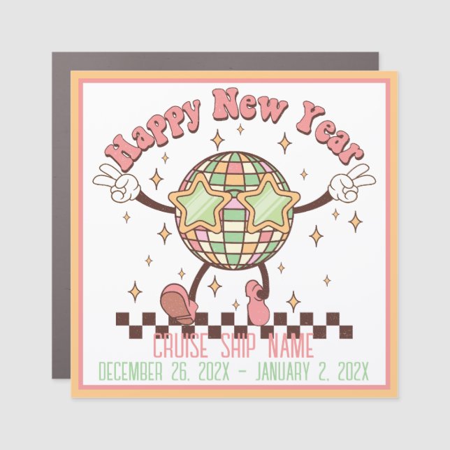 Happy New Year Cruise Door Decor Car Magnet (Front)