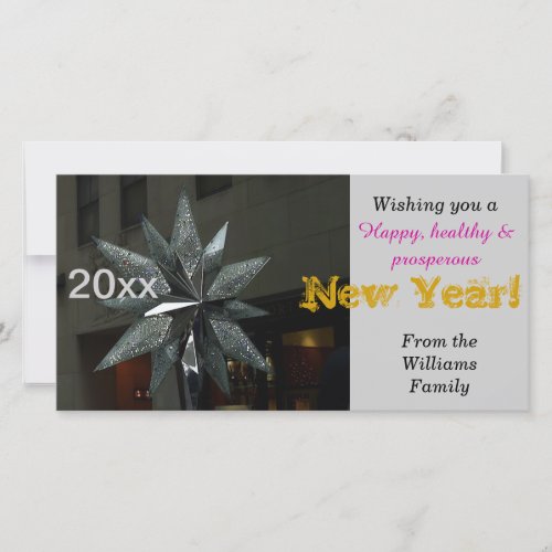 Happy New Year Crystal Star Card