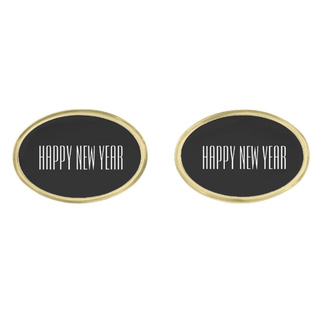 Happy New Year Cufflinks (Front)